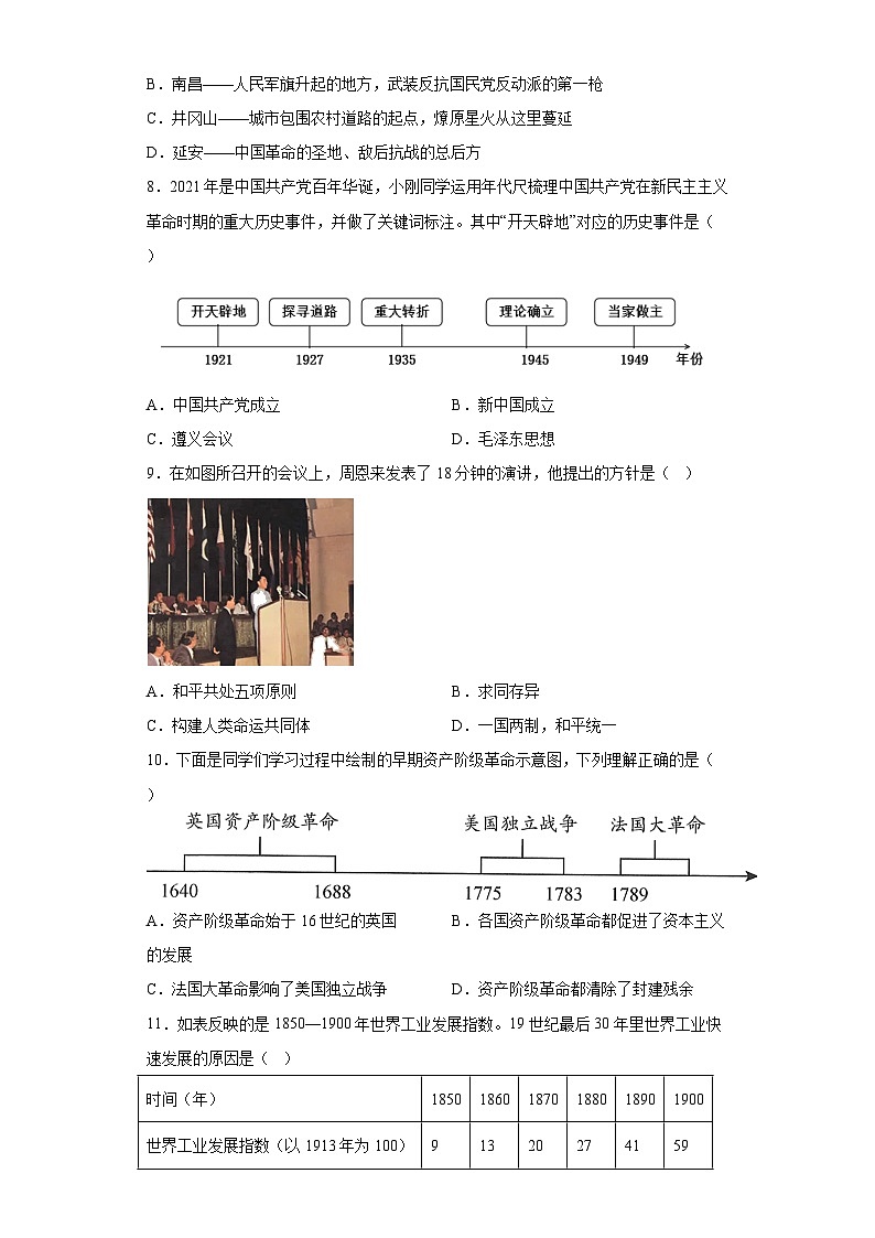 2023年宁夏石嘴山市平罗县中考二模历史试题（含解析）02