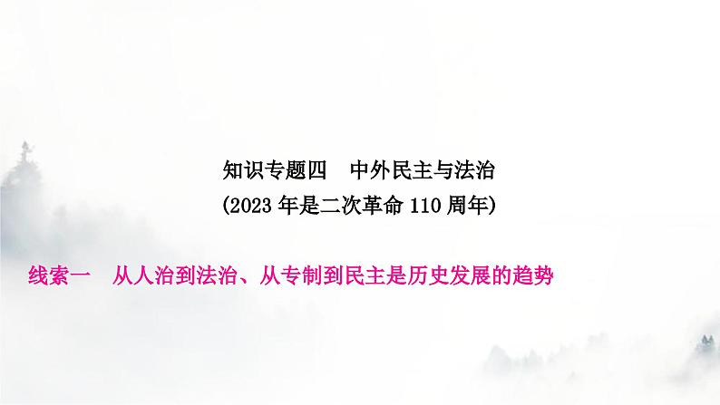 中考历史复习知识专题四中外民主与法治教学课件第1页