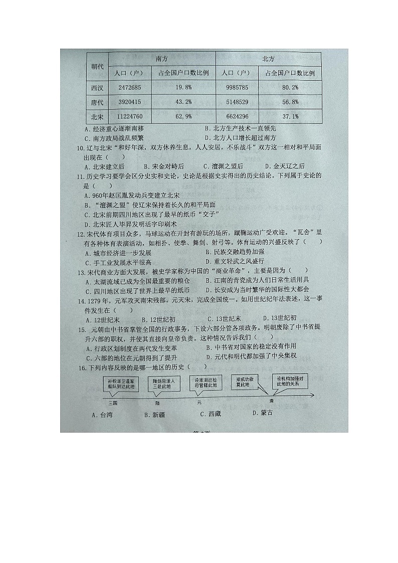 山东省临沂市兰陵县2022-2023学年七年级下学期7月期末历史试题02