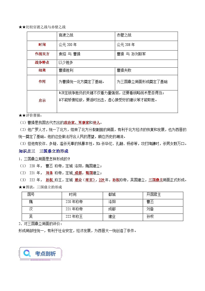 第17讲 第16课 三国鼎立（解析版）第2页