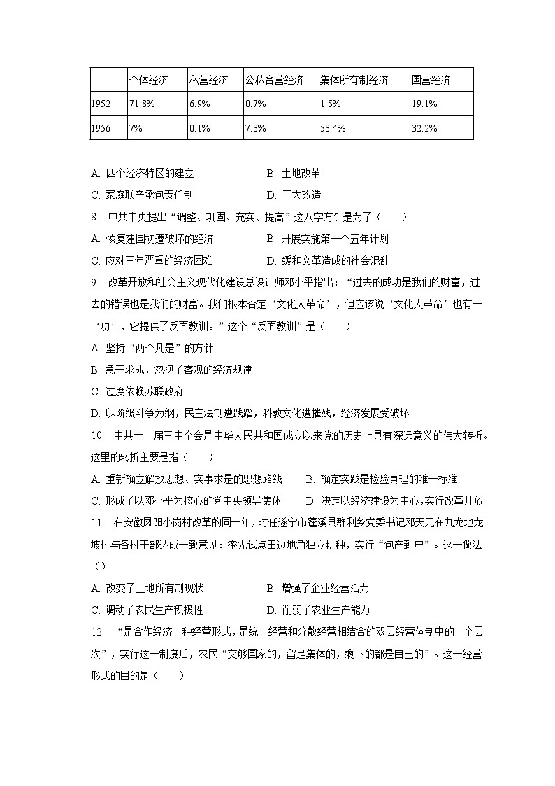 2022-2023学年山西省忻州市八年级（下）期中历史试卷（含解析）03