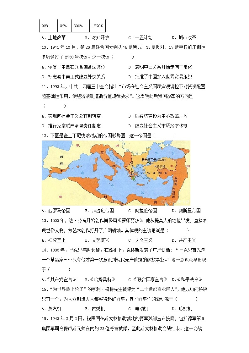 _2023年四川内江中考历史真题及答案03