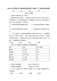 2022-2023学年辽宁省沈阳市沈河区八年级（下）期末历史试卷（含解析）