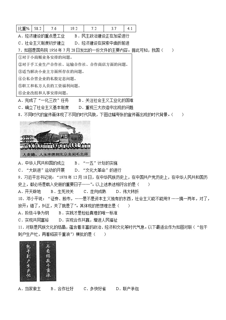广东省茂名市高州市2022-2023学年八年级下学期期末历史试题（含答案）02