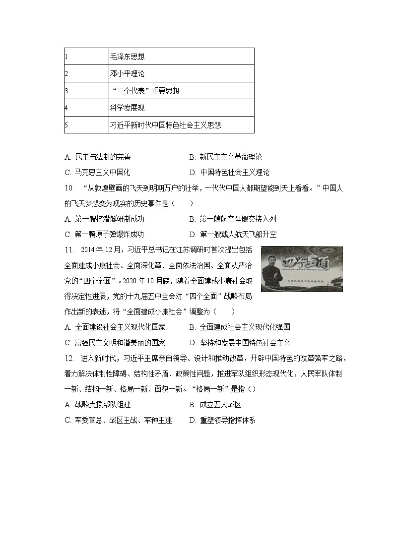 2022-2023学年山西省朔州市右玉县教育集团初中部八年级（下）期末历史试卷（含解析）第3页