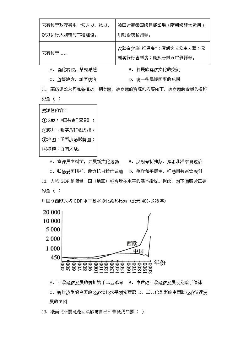 2023年浙江省绍兴市柯桥区中考一模历史与社会试题（含解析）03