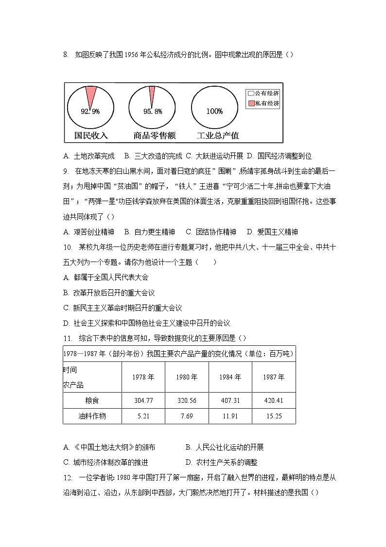 2022-2023学年河南省新乡市长垣县八年级（下）期末历史试卷（含解析）第3页
