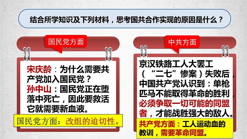 2023-2024学年部编版八年级历史上册 第15课  国共合作与北伐战争 课件第3页