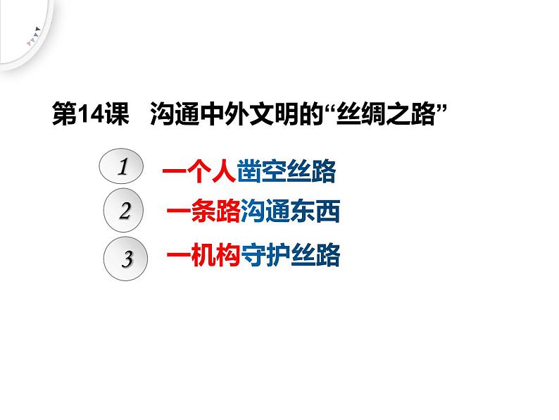 2023-2024学年部编版七年级历史上册 第14课 沟通中外文明的“丝绸之路” 课件01