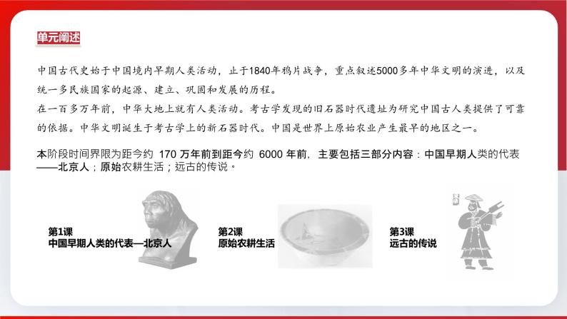 部编版历史七年级上册 第一单元 史前时期：中国境内早期人类与文明的起源（单元解读)课件PPT04