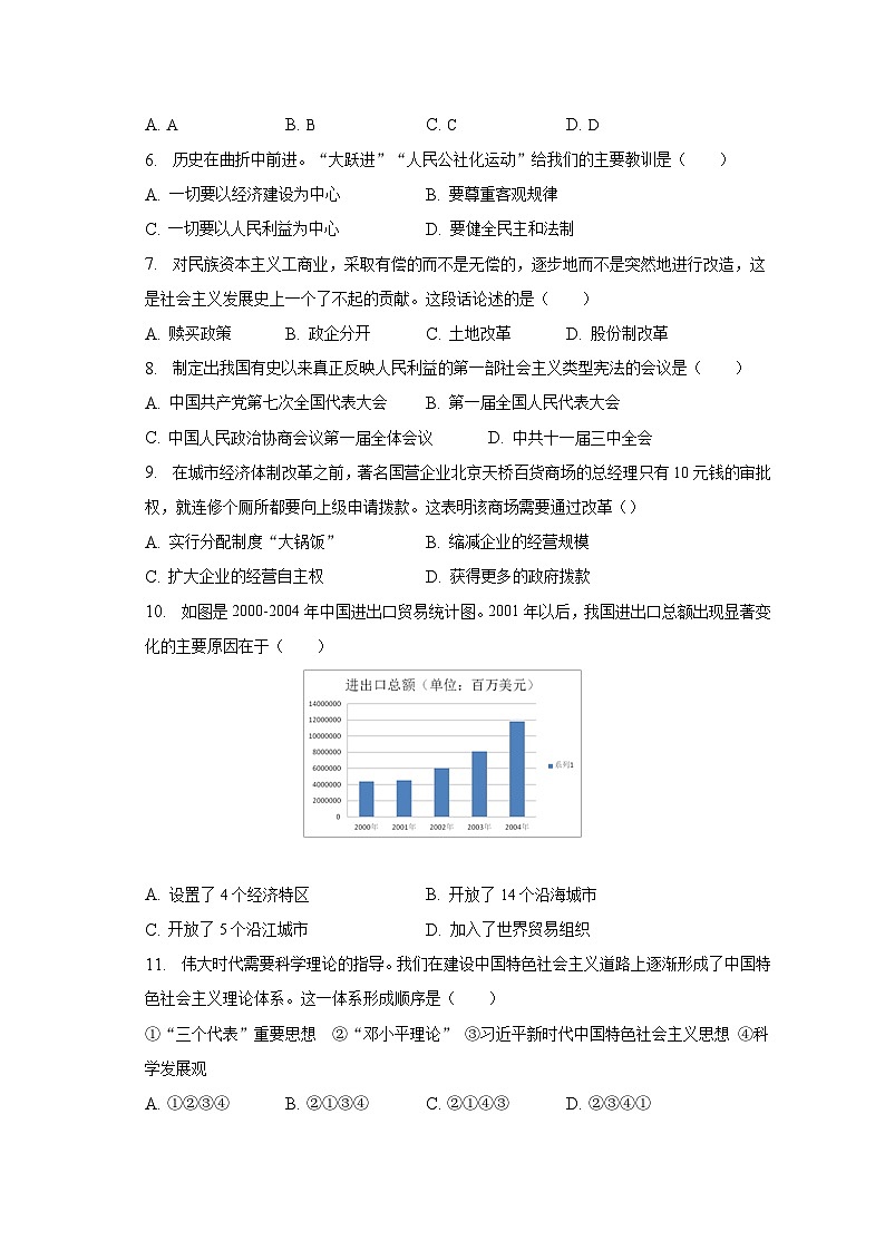2022-2023学年河南省鹤壁市八年级（下）期末历史试卷（含解析）02