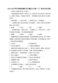 2022-2023学年河南省南阳市方城县七年级（下）期末历史试卷（含解析）