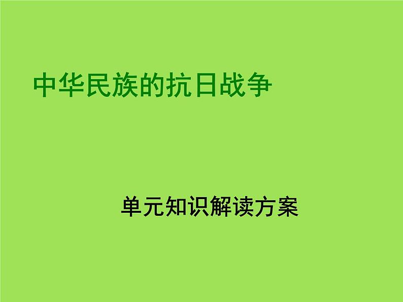 中华民族的抗日战争单元综合复习课件01