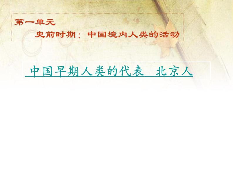 《中国早期人类的代表 北京人》优质课教学课件01