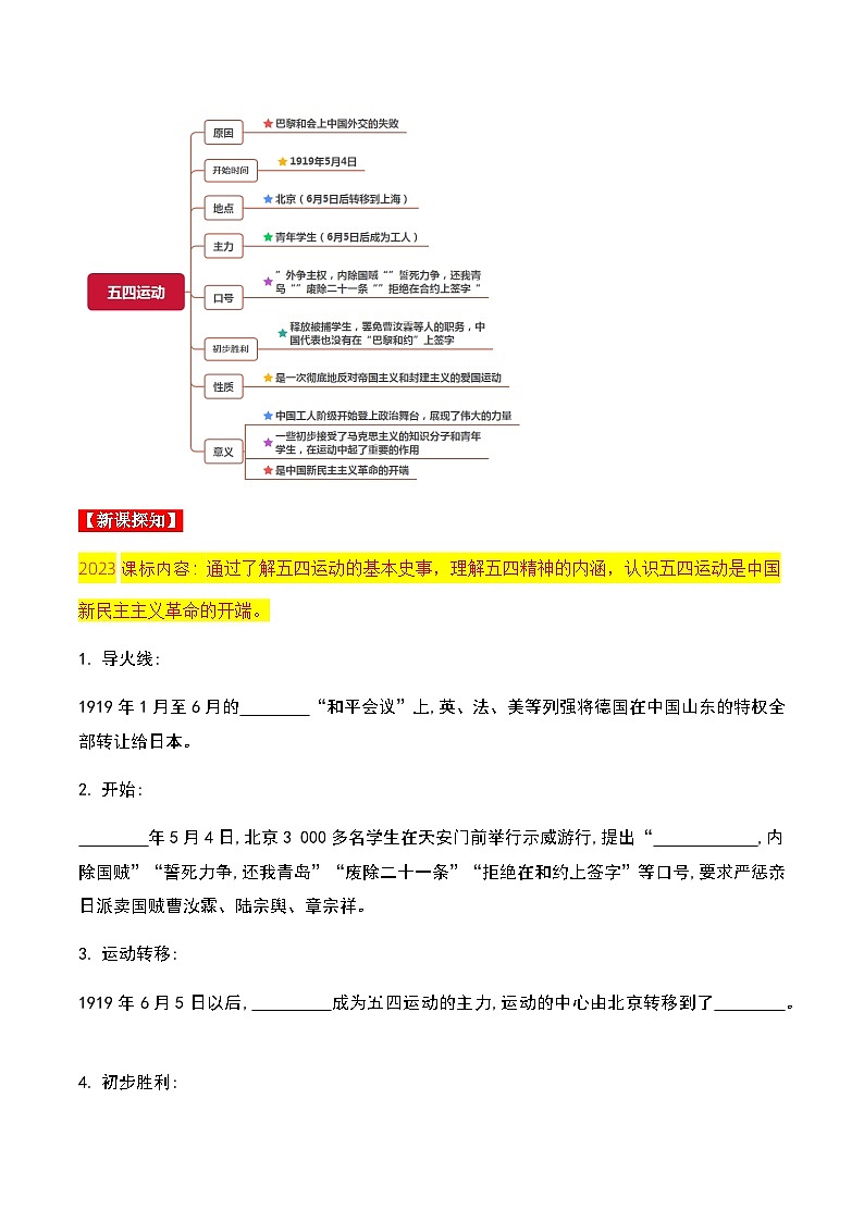 第13课 五四运动 课件+导学案+分层作业+教学设计02