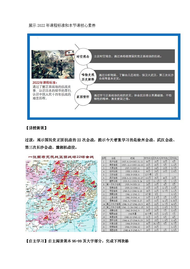 第20课 正面战场的抗战 课件+导学案+教学设计+分层设计02
