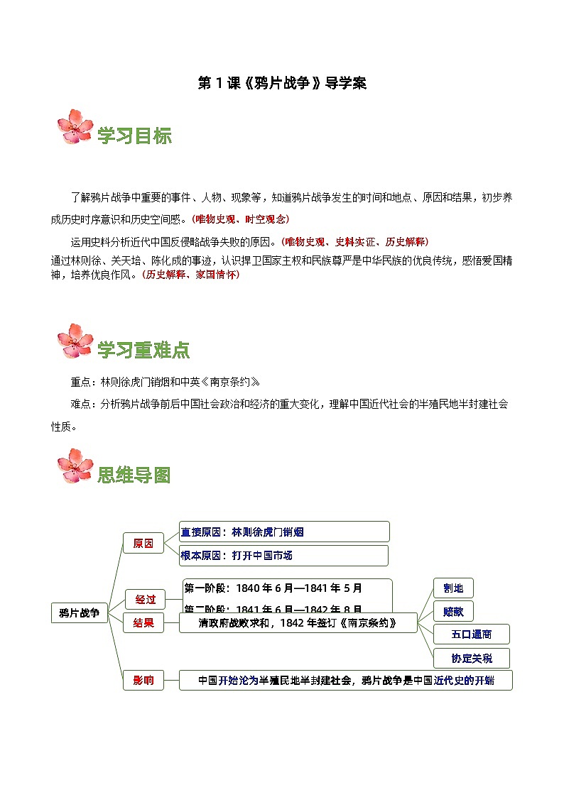 第1课 鸦片战争 教学课件+导学案+分层作业+教学设计（部编版）01