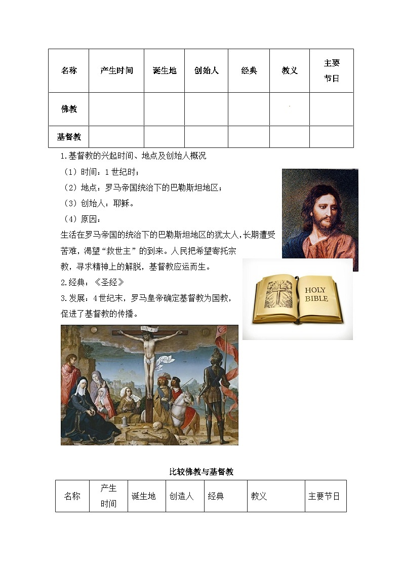 【同步教案】部编版历史九年级上册--第7课 基督教的兴起和法兰克王国  教案02