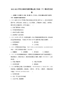 云南省玉溪市峨山彝族自治县2022-2023学年部编版八年级下学期期末历史试卷（含答案）