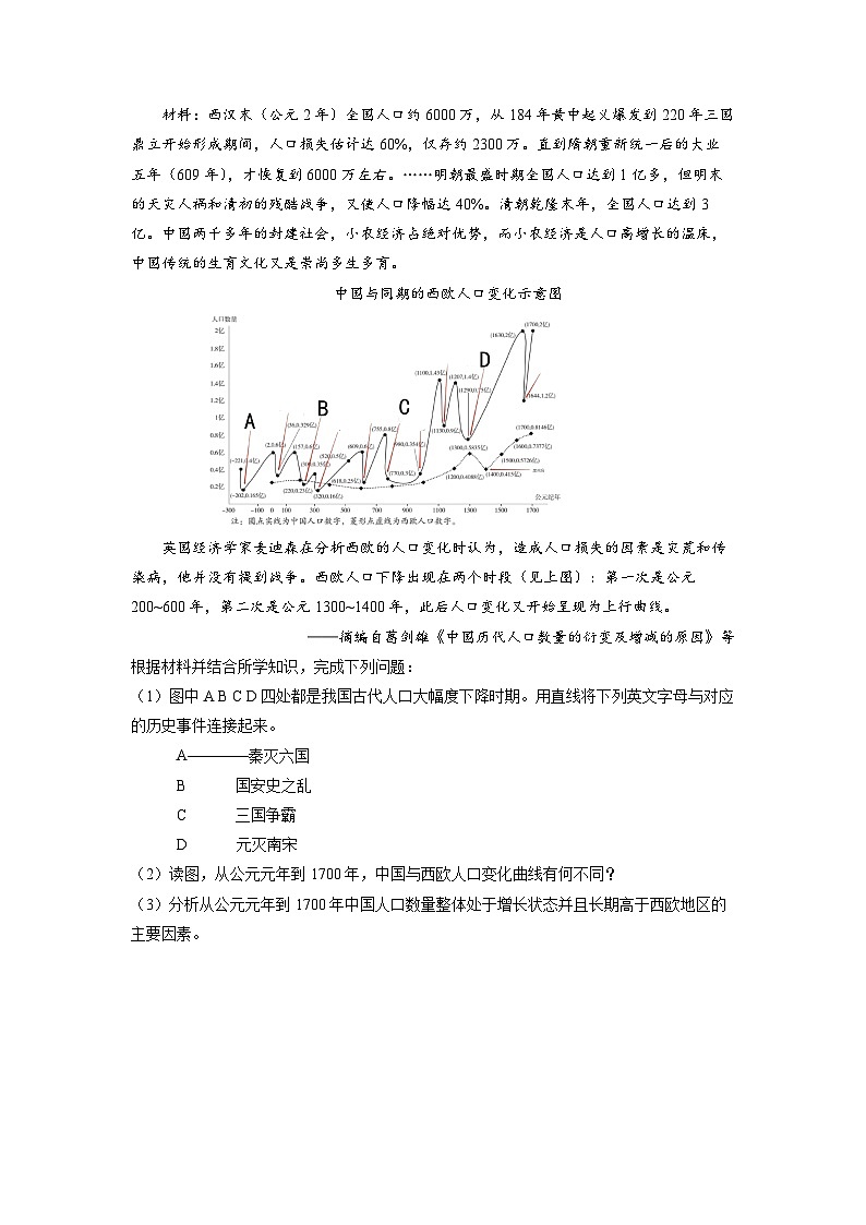 湖南省邵阳市2020-2023年中考历史试题（世界古代史）03