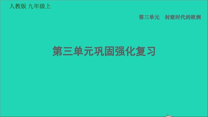 历史人教版九年级上册同步教学课件第3单元封建时代的欧洲巩固强化复习01