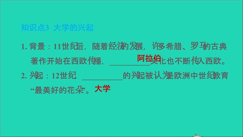 历史人教版九年级上册同步教学课件第3单元封建时代的欧洲第9课中世纪城市和大学的兴起208