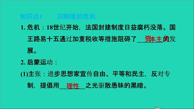 历史人教版九年级上册同步教学课件第6单元资本主义制度的初步确立第19课法国大革命和拿破仑帝国105