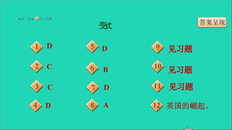 历史人教版九年级上册同步教学课件期末专题复习专训__变式训练第3页
