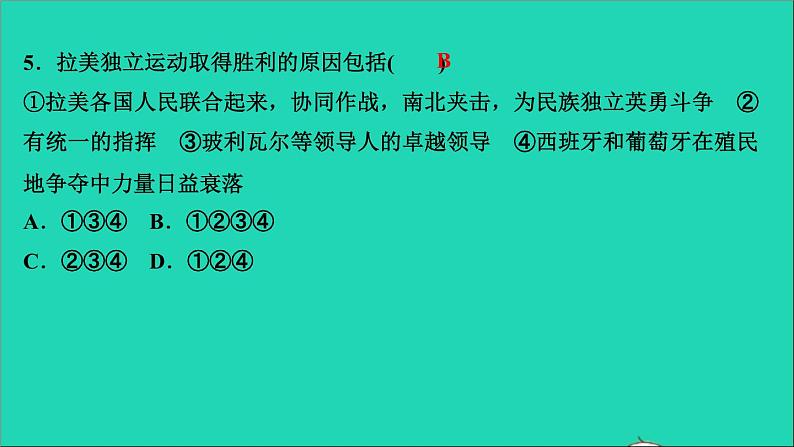 历史人教版九年级下册同步教学课件第1单元殖民地人民的反抗与资本主义制度的扩展第1课殖民地人民的反抗斗争作业06