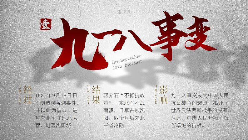 人教部编版八年级上册 第18课 九一八事变与西安事变 课件03