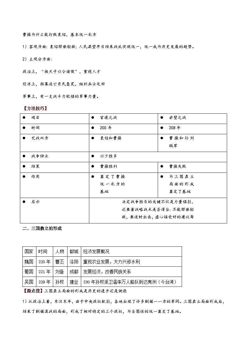 【同步讲义】部编版历史七年级上册--第16课《三国鼎立》讲义02