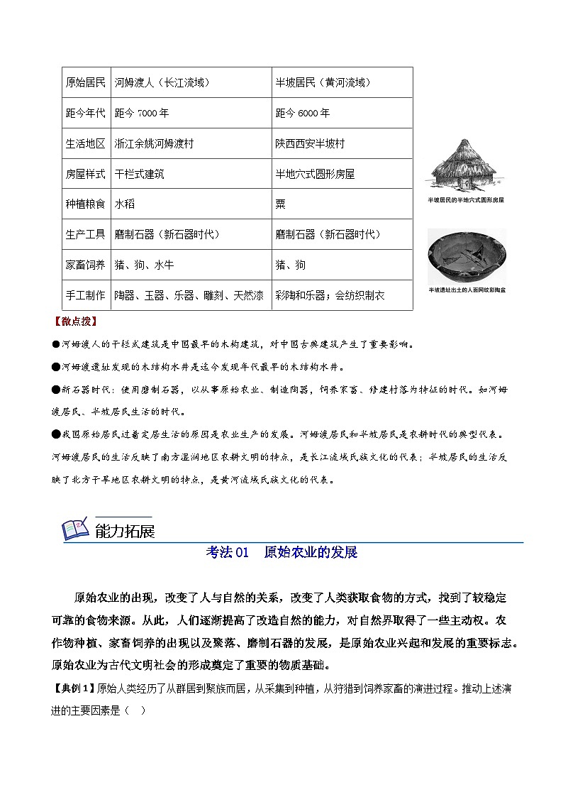 【同步讲义】部编版历史七年级上册--第2课《原始农耕生活》讲义02