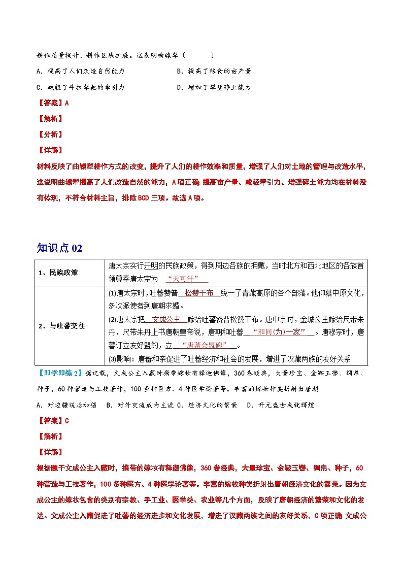 【同步讲义】部编版历史七年级下册--第3课《盛唐气象》讲义02