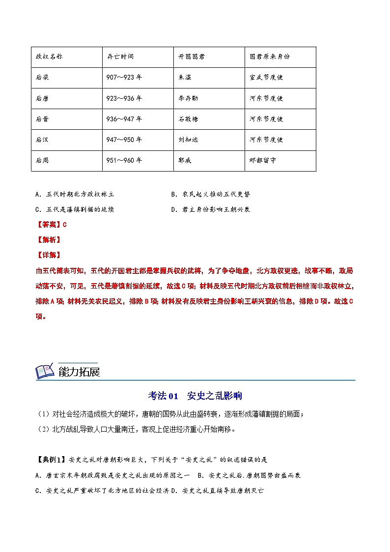 【同步讲义】部编版历史七年级下册--第5课《安史之乱与唐朝衰亡》讲义03