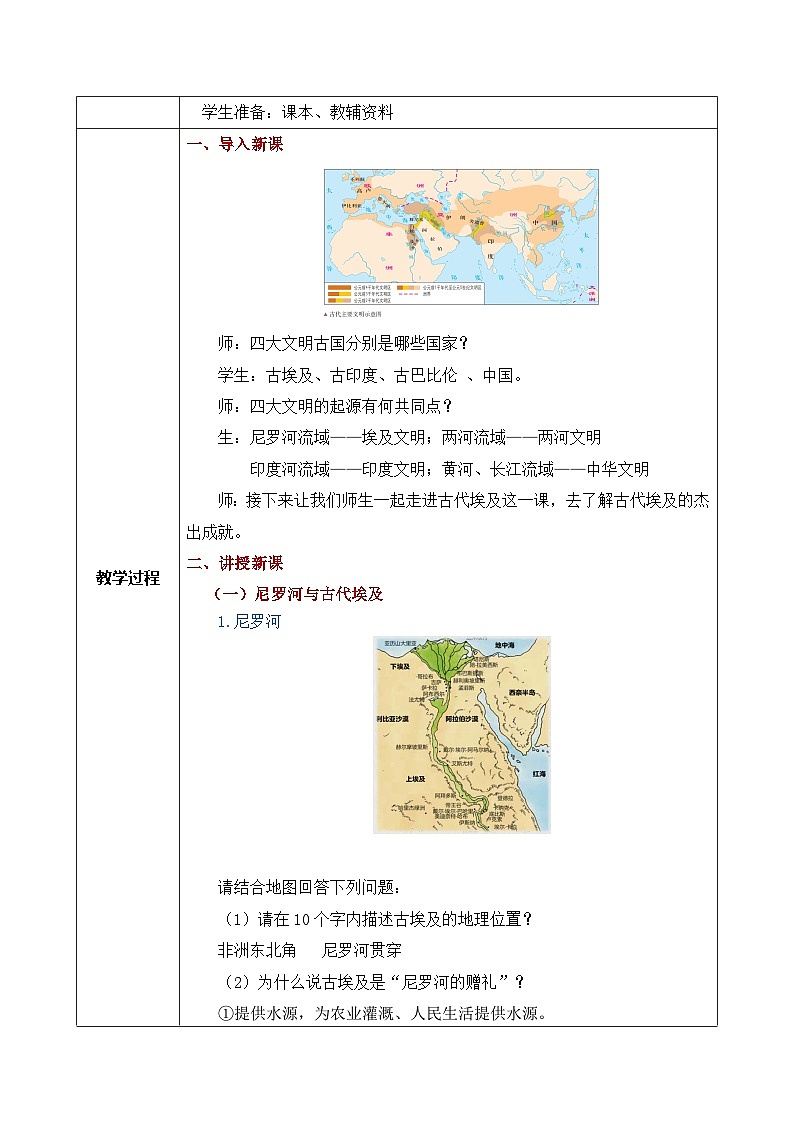 第1课《古代埃及》课件+教案+同步练习02