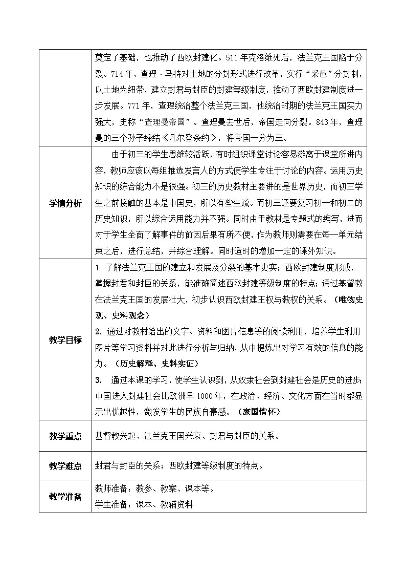 《基督教的兴起和法兰克王国》教案第2页