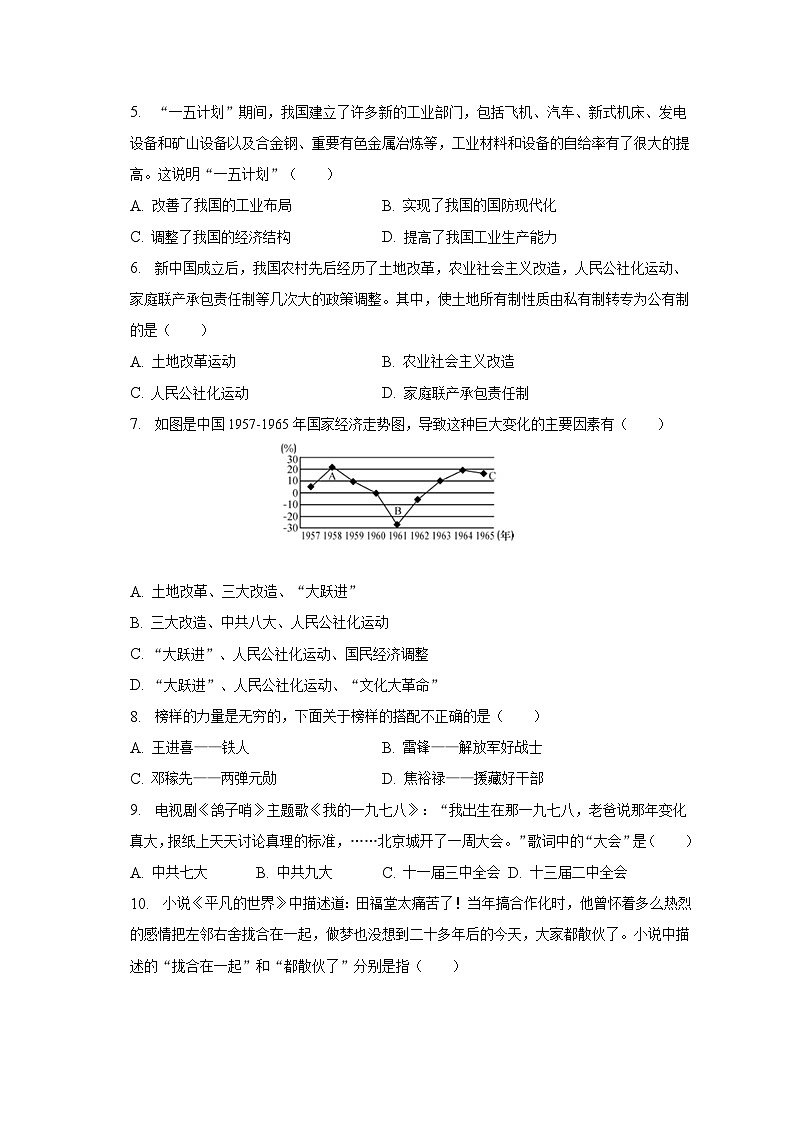 2022-2023学年河南省信阳市商城县八年级（下）期末历史试卷（含解析）02