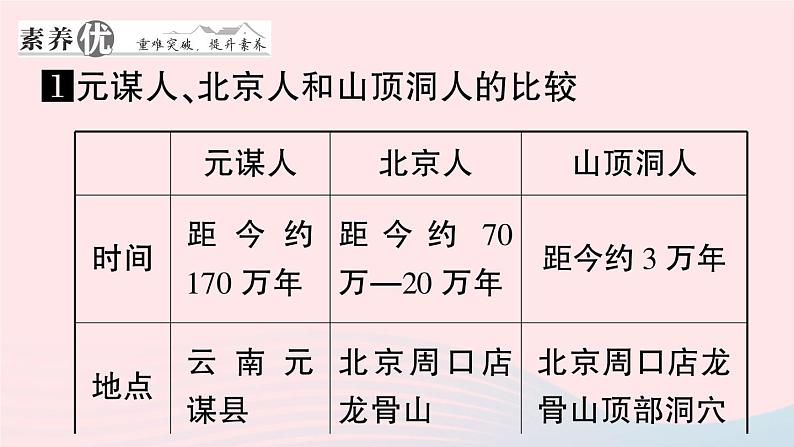 2023七年级历史上册第一单元史前时期：中国境内早期人类与文明的起源单元考点突破作业课件新人教版第3页