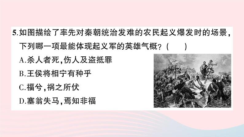 2023七年级历史上册第三单元秦汉时期：统一多民族国家的建立和巩固单元综合训练作业课件新人教版06