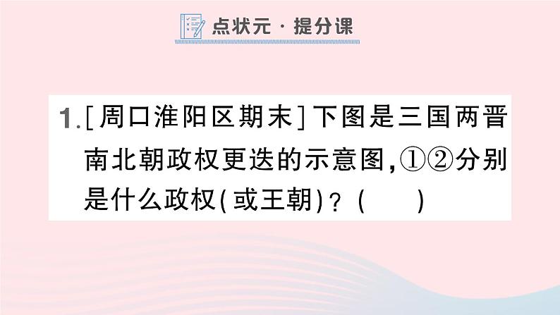 2023七年级历史上册第四单元三国两晋南北朝时期：政权分立与民族交融第18课东晋南朝时期江南地区的开发作业课件新人教版第2页