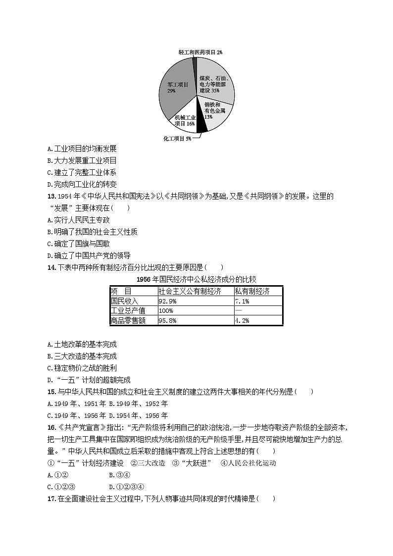 2023八年级历史下册第一二单元测评新人教版03