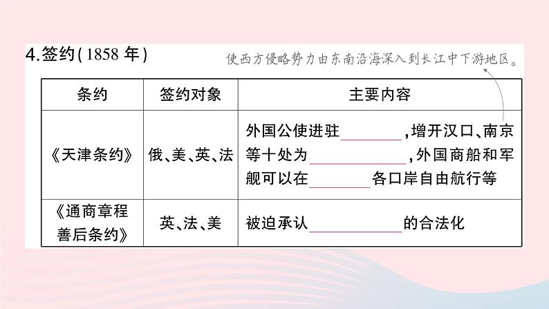 2023八年级历史上册第一单元中国开始沦为半殖民地半封建社会第二课第二次鸦片战争作业课件新人教版04