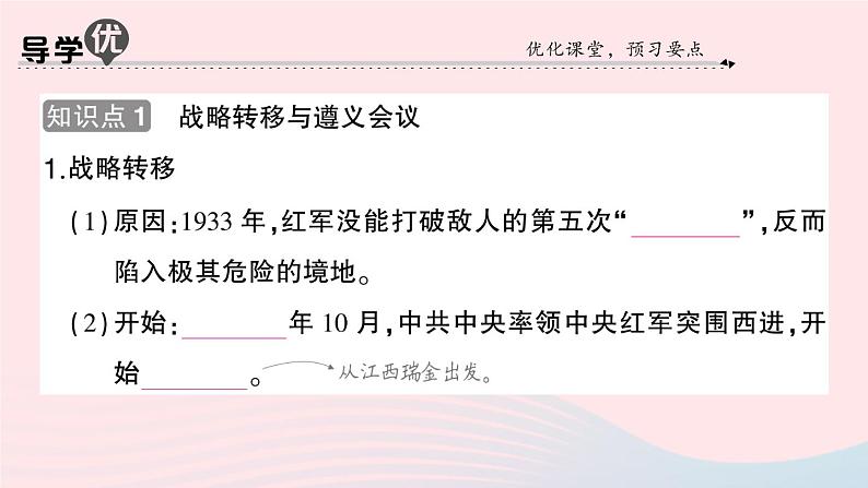 2023八年级历史上册第五单元从国共合作到国共对立第17课中国工农红军长征作业课件新人教版02