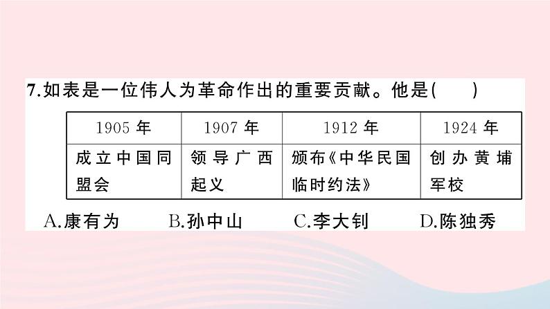 2023八年级历史上学期期末综合检测卷作业课件新人教版06