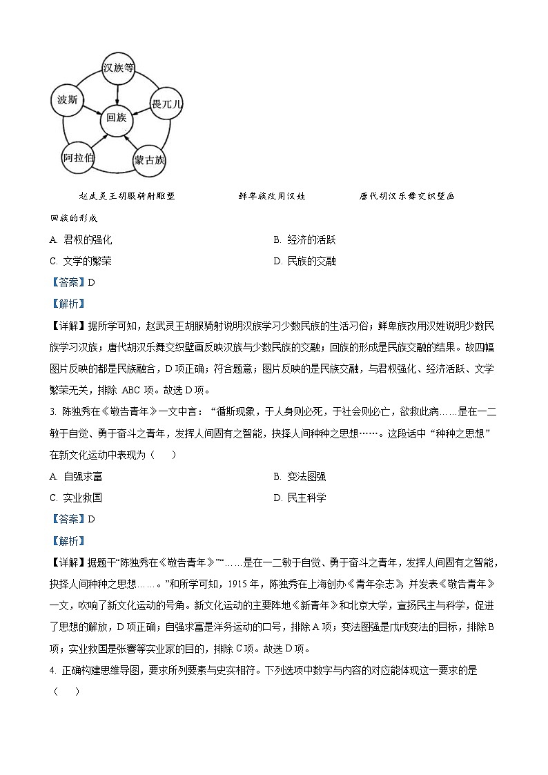 2023年四川省遂宁市中考历史真题（含解析）02