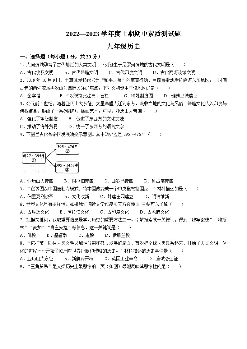 河南省驻马店市确山县2022-2023学年九年级上学期期中历史试题01