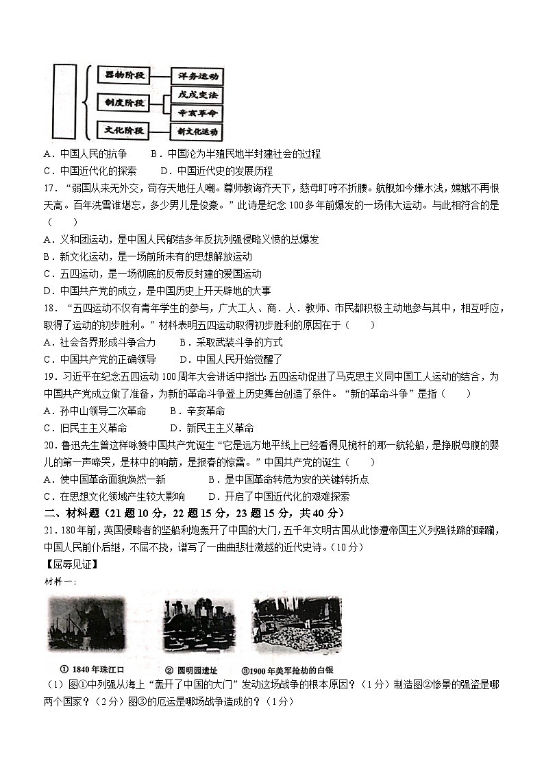 江苏省宿迁市宿城区2022-2023学年八年级上学期期中历史试题03