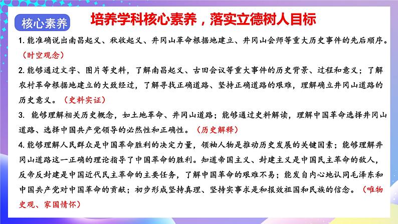 【核心素养】部编人教版历史八上第16课《毛泽东开辟井冈山道路》课件+视频素材04