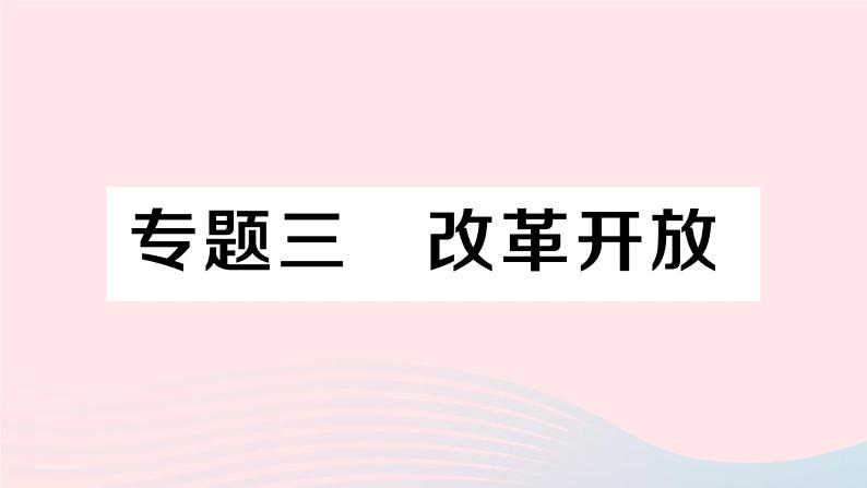 2023八年级历史下册专题三改革开放作业课件新人教版01