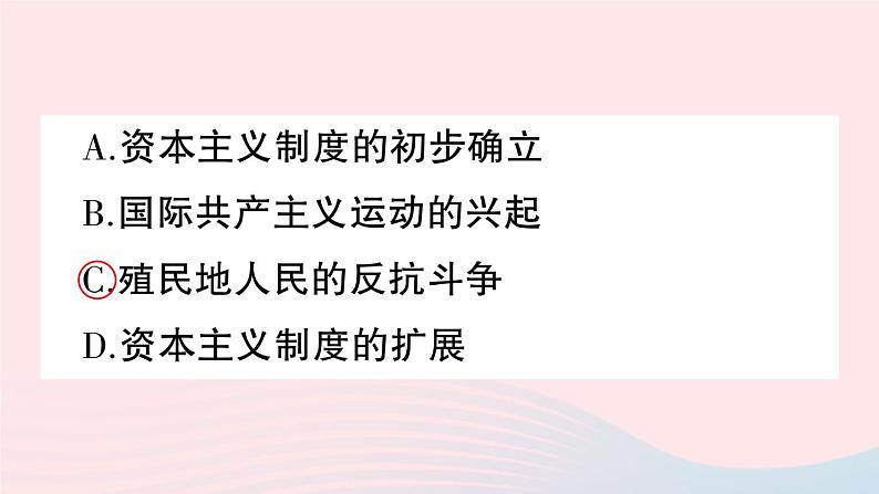 2023九年级历史下册第一单元殖民地人民的反抗与资本主义制度的扩展单元考点突破作业课件新人教版06